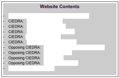 Website Contents

   Bruce Hamilton:  No -- Quid Pro Quo Wilderness
   CIEDRA:   Side-by-side Analysis
   CIEDRA:   Public Land Giveaways
   CIEDRA:   Waters of the Sawtooth NRA
   CIEDRA:  Off-road Vehicle Use
   CIEDRA:   Subverting the Sawtooth NRA
   Opposing CIEDRA:   Retired Professional Land Managers
   Opposing CIEDRA:   Chairman Rahall
   Opposing CIEDRA:   Carole King
   Opposing CIEDRA:   Sawtooth Residents:
   Creating the Sawtooth NRA






