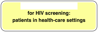 CDC Recommendations 
for HIV screening:
patients in health-care settings
