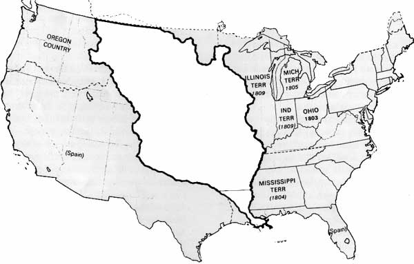 Louisiana Purchase 1803. LOUISIANA TERRITORY 1805 • ORLEANS TERR. 1805